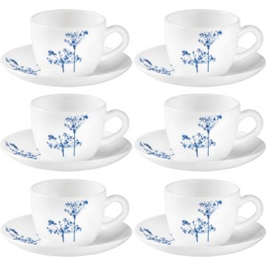 Buy LAOPALA Pack of 12 Opalware AQUA SPRAY 6 pcs cup and saucer Set